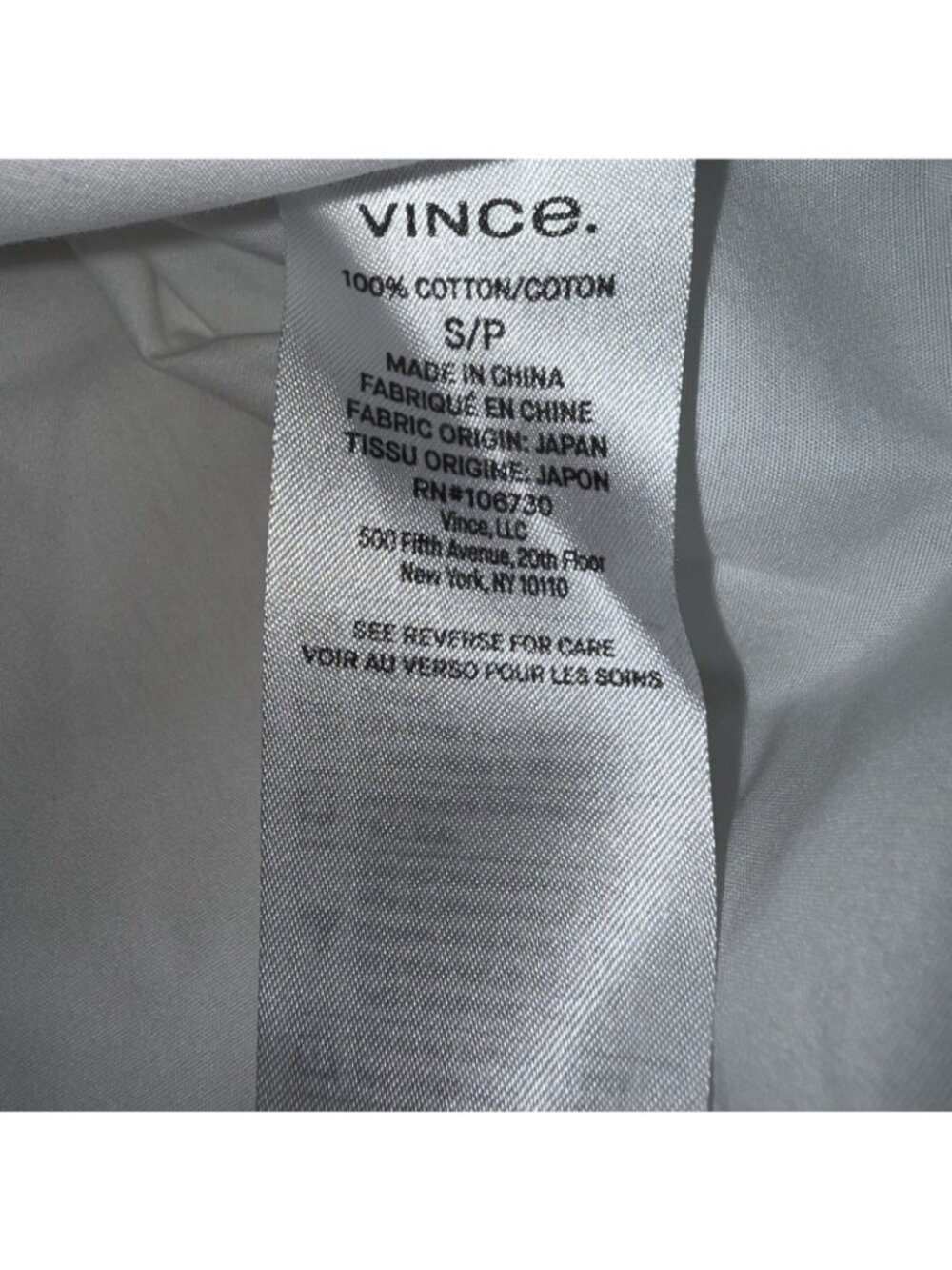 Vince White Button Front Cotton Shirt Women’s Small Long Sleeve Blouse - Picture 6 of 7